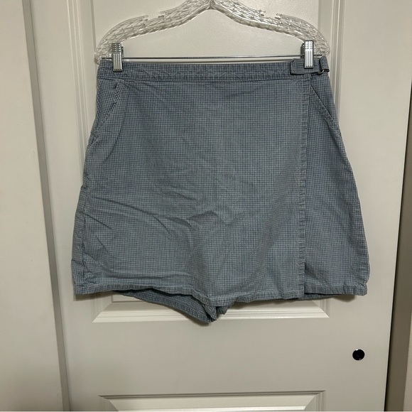 Vintage Gloria Vanderbilt Blue Gingham Wrap Skort Shorts Women’s 14 100% Cotton - Picture 2 of 14
